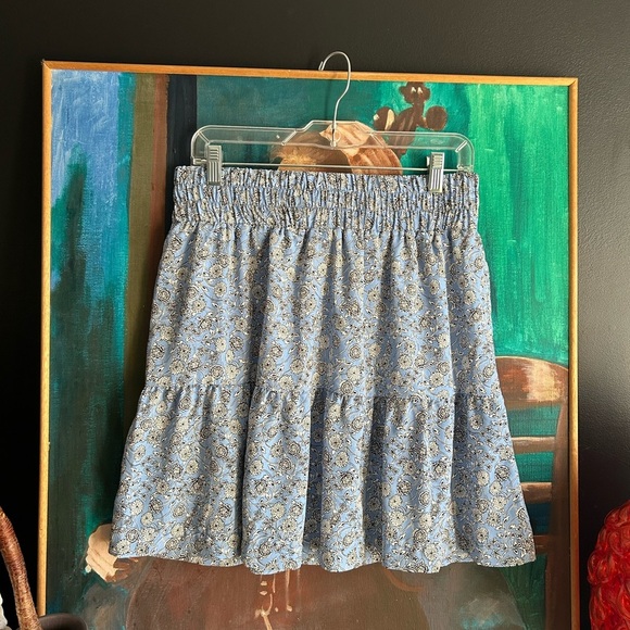 Floral Blue Skirt By Véro Véronique Cloutier Medium - Picture 12 of 15